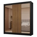 Ver imagem 3 de Guarda-roupa Casal 3 Portas de Correr com Espelhos 2 Gavetas Preto/rustic Sublime Madesa