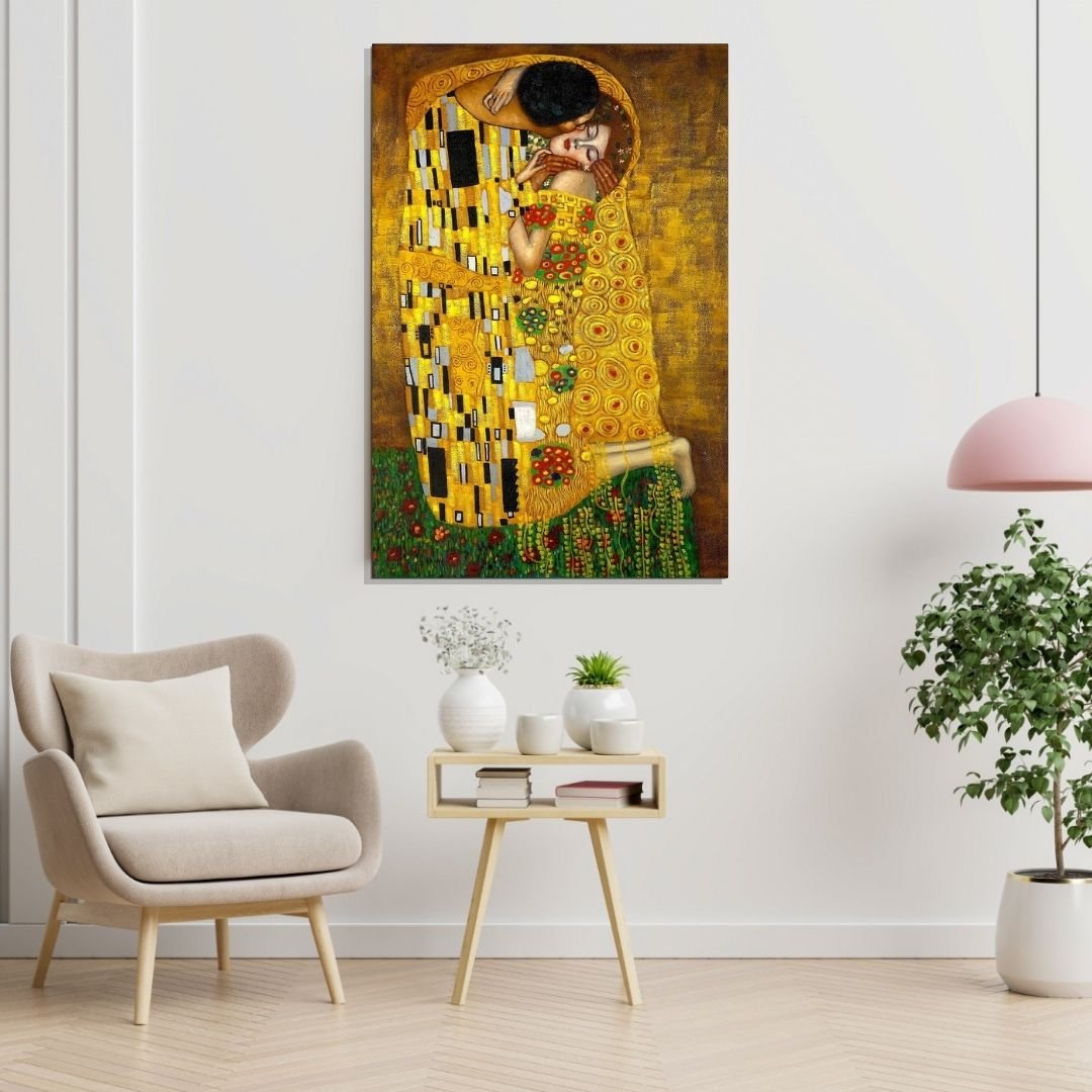 Quadro decorativo 2 telas Arte Gustav klimt