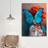 Quadro Decorativo - Arte Moderna - Mulher e Borboleta - 100x75cm - 4
