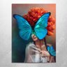 Quadro Decorativo - Arte Moderna - Mulher e Borboleta - 100x75cm - 2