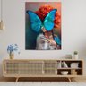 Quadro Decorativo - Arte Moderna - Mulher e Borboleta - 100x75cm - 1
