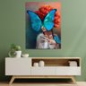 Quadro Decorativo - Arte Moderna - Mulher e Borboleta - 100x75cm - 3
