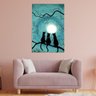 Quadro Decorativo  - Gatos Sob a Lua Cheia -  90x60cm - 1