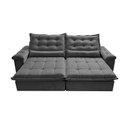 Ver imagem 5 de Sofá Retrátil e Reclinável 2,75m Cama inBox Big Fresh com SoftGel D40 Velupluma Cinza