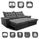 Ver imagem 3 de Sofá Retrátil e Reclinável 2,75m Cama inBox Big Fresh com SoftGel D40 Velupluma Cinza