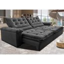 Ver imagem 1 de Sofá Retrátil e Reclinável 2,75m Cama inBox Big Fresh com SoftGel D40 Velupluma Cinza