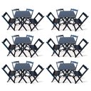 Ver imagem 1 de Kit 6 Conjunto com Jogo de Mesa 60x60 com 4 Cadeiras Dobráveis - Preto - Cor: Preto