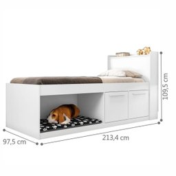Cama Solteiro Espaço Pet Branco - 3