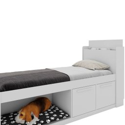 Cama Solteiro Espaço Pet Branco - 5