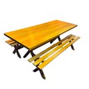 Ver imagem 7 de Conjunto Mesa para Área Externa com 2 Bancos em Madeira Maciça 200x80cm Kit Churrasco Yescasa Mel Ma