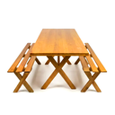 Ver imagem 6 de Conjunto Mesa para Área Externa com 2 Bancos em Madeira Maciça 200x80cm Kit Churrasco Yescasa Mel Ma