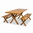 Ver imagem 2 de Conjunto Mesa para Área Externa com 2 Bancos em Madeira Maciça 200x80cm Kit Churrasco Yescasa Mel