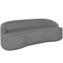Ver imagem 1 de Sofá 3 Lugares Curvo Sala de Estar Living Lótus D02 Corino Cinza 210 cm C-03 - Lyam Decor