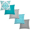 Ver imagem 1 de kit 5 capas de almofadas cinza e azul 40x40