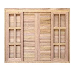 Janela de Madeira Veneziana de Correr Reto de Cedro Arana Batentes de 14 Cm-1.20(l)x1.00(a)