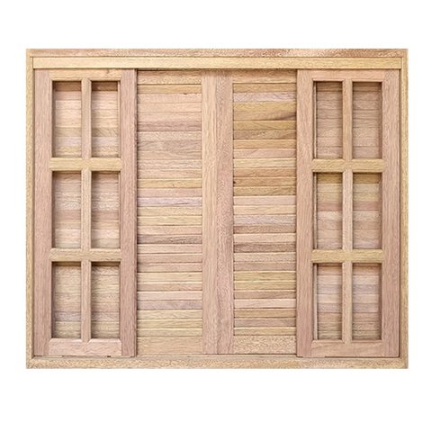 Janela de Madeira Veneziana de Correr Reto de Cedro Arana Batentes de 14 Cm-1.20(l)x1.00(a)