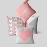 kit 4 almofadas geométrica rosa e cinza - 1
