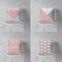 Ver imagem 2 de kit 4 almofadas geométrica rosa e cinza