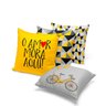 kit 4 almofadas geométrica amarelo e preto - 1
