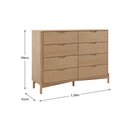 Ver imagem 3 de Cômoda Quarto Madeira Maciça 138cm 8 Gavetas Solano Tauari F07- D'Rossi