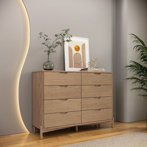 Cômoda Quarto Madeira Maciça 138cm 8 Gavetas Solano Tauari F07- D'Rossi