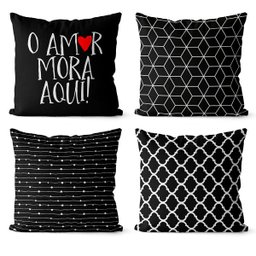 Kit 4 almofadas decorativas geométrica pb 45x45 - 1
