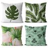 Kit 4 almofadas decorativas floral tropical 45x45 - 1