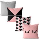 Ver imagem 1 de kit 4 capa de almofada decorativa cílios