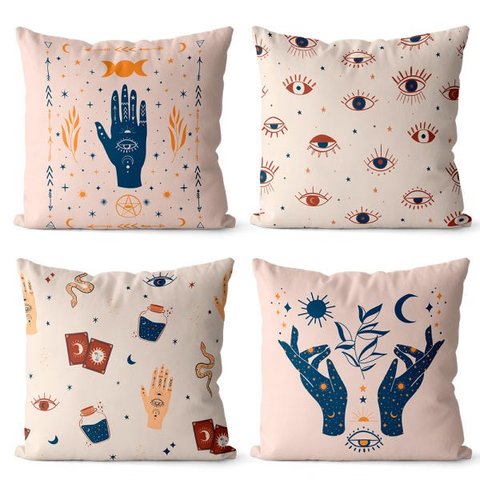 kit 4 almofadas decorativa místico