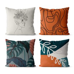 kit 4 almofadas decorativas tons terroso - 1