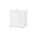Ver imagem 1 de Gabinete de Banheiro C-pés 3386 S- Cuba 1 Porta e 3 Gavetas 60cm Cor Branco - Politorno