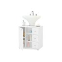 Ver mais imagens de Gabinete de Banheiro C-pés 3386 S- Cuba 1 Porta e 3 Gavetas 60cm Cor Branco - Politorno