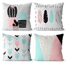 Kit 4 Capas Para Almofadas decorativa cactos 40x40 - 1