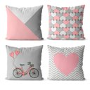 Ver imagem 1 de Kit 4 Capas Para Almofadas personalizada rosa e cinza