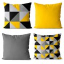 Ver imagem 1 de Kit 4 Capas Para Almofadas personalizada amarelo e cinza