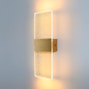 Luminária/arandela Acrílica Led 6w, Luz Amarela, Parede, Dourado, Lexlight