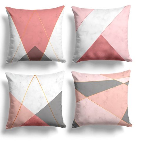 Kit 4 Capas de almofadas personalizada mármore
