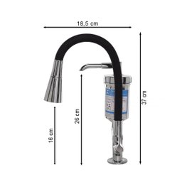 Torneira Filtro Gourmet Flexível Cozinha Bancada Preto/cromo - 3