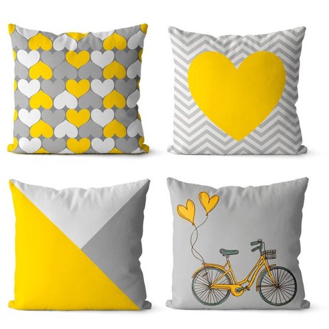 Kit 4 Almofadas decorativa personalizada escandinava 45x45