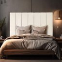 Ver imagem 5 de Cabeceira Estofada Cama Box Carla Linha Premium Cor:Bege;Tamanho:Casal 140 cm