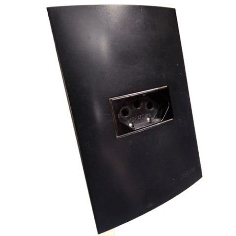 Conjunto 4x2 Linha Ebony Clean Acetinado Margirius 4x2" 2 Interruptores Simples + 1 Interruptor para