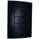 Ver imagem 2 de Conjunto 4x2 Linha Ebony Clean Acetinado Margirius 4x2" 2 Interruptores Simples + 1 Interruptor para