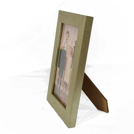Porta Retrato De Mesa Para Foto 10x15 Cm Metalizado Champanhe - 2