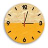 Relógio de Parede Decorativo Amarelo em OSB com Números em Relevo - 1