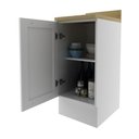 Ver imagem 4 de Balcão 40cm Branco em MDF com Tampo, Rodapé, 1 Porta e 1 Prateleira - Tecnomobili