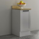 Ver imagem 2 de Balcão 40cm Branco em MDF com Tampo, Rodapé, 1 Porta e 1 Prateleira - Tecnomobili