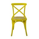 Ver imagem 2 de Kit 2 Cadeiras Katrina Cross Rivatti Madeira Amarela Assento Rattan Natural