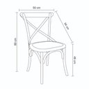 Ver imagem 5 de Kit 2 Cadeiras Katrina Cross Rivatti Madeira Amarela Assento Rattan Natural