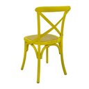 Ver imagem 3 de Kit 2 Cadeiras Katrina Cross Rivatti Madeira Amarela Assento Rattan Natural