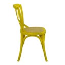 Ver imagem 4 de Kit 2 Cadeiras Katrina Cross Rivatti Madeira Amarela Assento Rattan Natural
